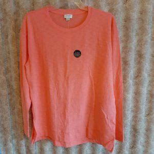 NWT JCrew coral long sleeve tunic tee size Medium